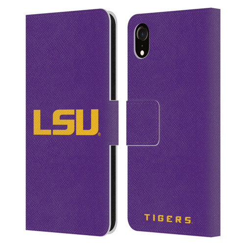 Louisiana State University LSU Louisiana State University Plain Leather Book Wallet Case Cover For Apple iPhone XR