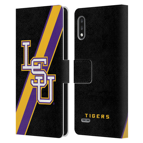 Louisiana State University LSU Louisiana State University Stripes Leather Book Wallet Case Cover For LG K22