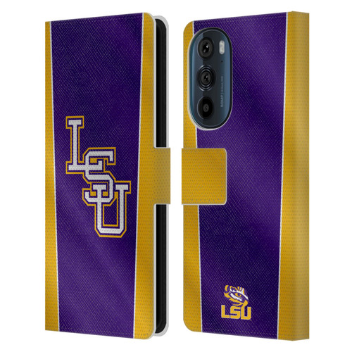 Louisiana State University LSU Louisiana State University Banner Leather Book Wallet Case Cover For Motorola Edge 30