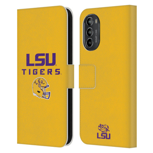 Louisiana State University LSU Louisiana State University Helmet Logotype Leather Book Wallet Case Cover For Motorola Moto G82 5G