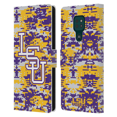 Louisiana State University LSU Louisiana State University Digital Camouflage Leather Book Wallet Case Cover For Motorola Moto G9 Play