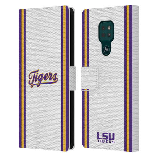 Louisiana State University LSU Louisiana State University Football Jersey Leather Book Wallet Case Cover For Motorola Moto G9 Play