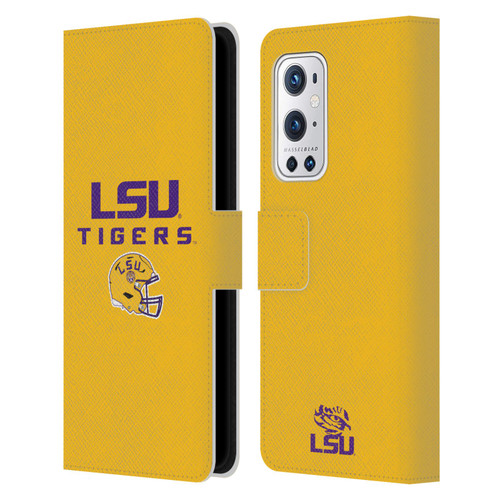 Louisiana State University LSU Louisiana State University Helmet Logotype Leather Book Wallet Case Cover For OnePlus 9 Pro