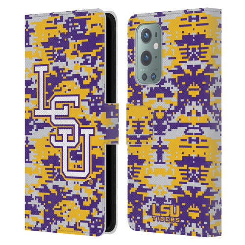 Louisiana State University LSU Louisiana State University Digital Camouflage Leather Book Wallet Case Cover For OnePlus 9