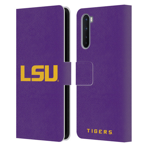 Louisiana State University LSU Louisiana State University Plain Leather Book Wallet Case Cover For OnePlus Nord 5G