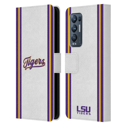 Louisiana State University LSU Louisiana State University Football Jersey Leather Book Wallet Case Cover For OPPO Find X3 Neo / Reno5 Pro+ 5G