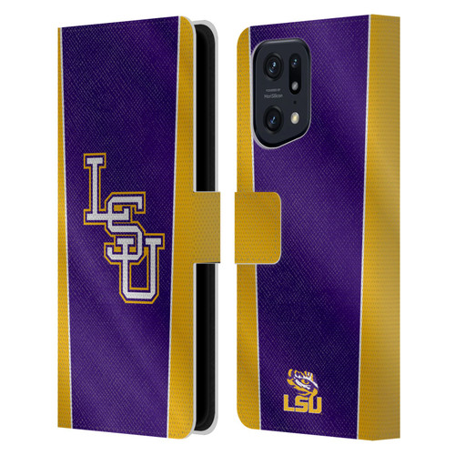 Louisiana State University LSU Louisiana State University Banner Leather Book Wallet Case Cover For OPPO Find X5 Pro