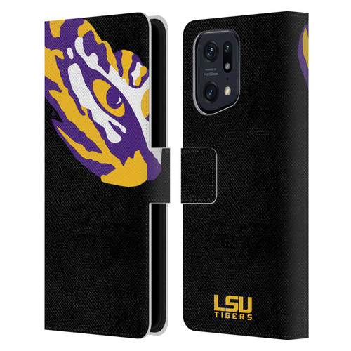 Louisiana State University LSU Louisiana State University Oversized Icon Leather Book Wallet Case Cover For OPPO Find X5 Pro