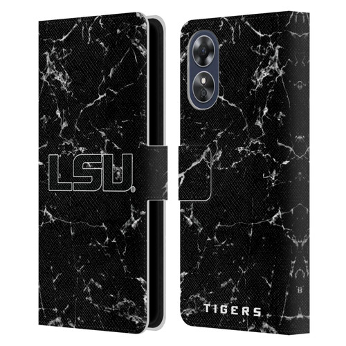 Louisiana State University LSU Louisiana State University Black And White Marble Leather Book Wallet Case Cover For OPPO A17