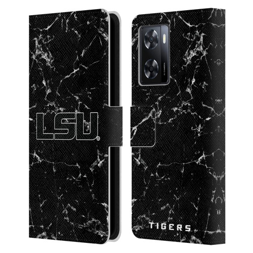 Louisiana State University LSU Louisiana State University Black And White Marble Leather Book Wallet Case Cover For OPPO A57s