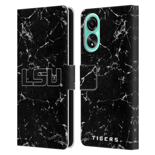 Louisiana State University LSU Louisiana State University Black And White Marble Leather Book Wallet Case Cover For OPPO A78 5G