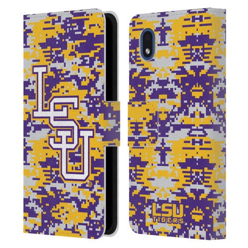 Louisiana State University LSU Louisiana State University Digital Camouflage Leather Book Wallet Case Cover For Samsung Galaxy A01 Core (2020)