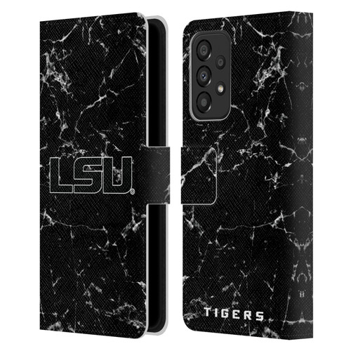 Louisiana State University LSU Louisiana State University Black And White Marble Leather Book Wallet Case Cover For Samsung Galaxy A33 5G (2022)