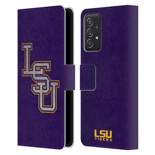 Louisiana State University LSU Louisiana State University Distressed Leather Book Wallet Case Cover For Samsung Galaxy A53 5G (2022)