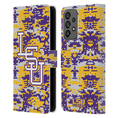 Louisiana State University LSU Louisiana State University Digital Camouflage Leather Book Wallet Case Cover For Samsung Galaxy A73 5G (2022)