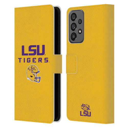 Louisiana State University LSU Louisiana State University Helmet Logotype Leather Book Wallet Case Cover For Samsung Galaxy A73 5G (2022)