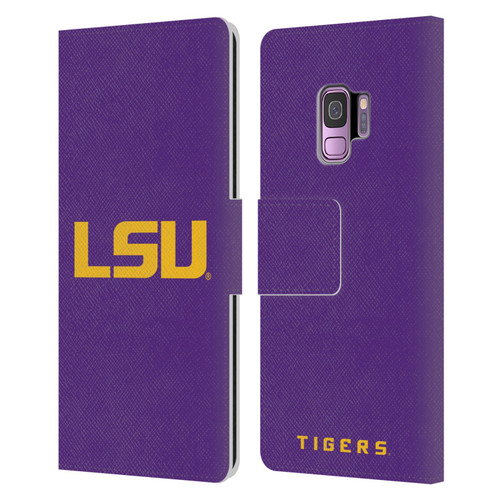 Louisiana State University LSU Louisiana State University Plain Leather Book Wallet Case Cover For Samsung Galaxy S9