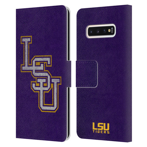 Louisiana State University LSU Louisiana State University Distressed Leather Book Wallet Case Cover For Samsung Galaxy S10