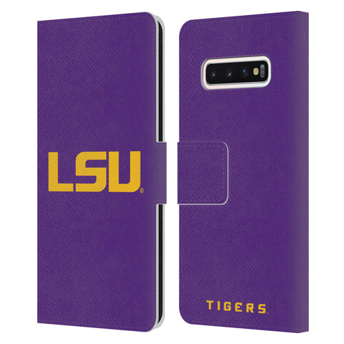 Louisiana State University LSU Louisiana State University Plain Leather Book Wallet Case Cover For Samsung Galaxy S10