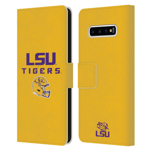 Louisiana State University LSU Louisiana State University Helmet Logotype Leather Book Wallet Case Cover For Samsung Galaxy S10+ / S10 Plus