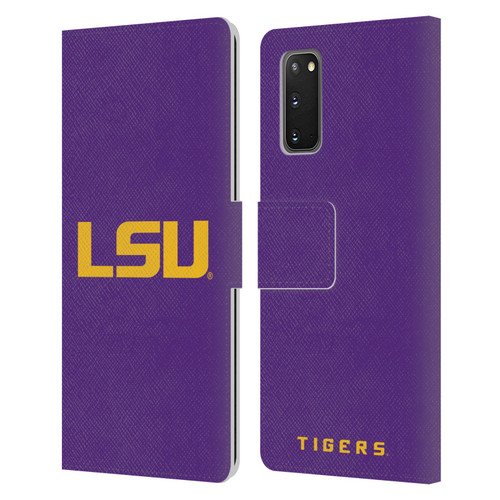 Louisiana State University LSU Louisiana State University Plain Leather Book Wallet Case Cover For Samsung Galaxy S20 / S20 5G