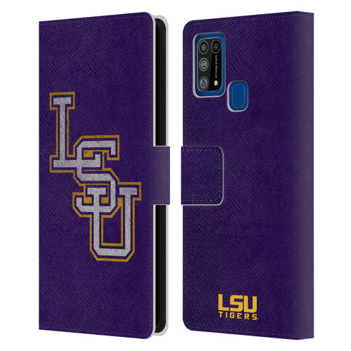 Louisiana State University LSU Louisiana State University Distressed Leather Book Wallet Case Cover For Samsung Galaxy M31 (2020)