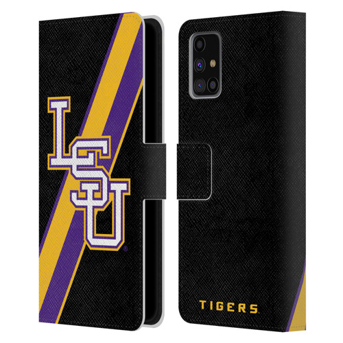 Louisiana State University LSU Louisiana State University Stripes Leather Book Wallet Case Cover For Samsung Galaxy M31s (2020)