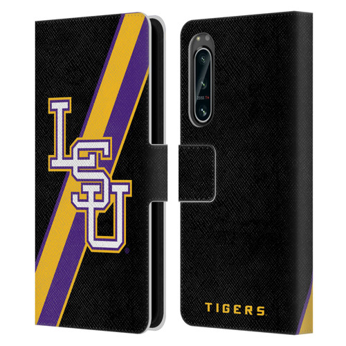 Louisiana State University LSU Louisiana State University Stripes Leather Book Wallet Case Cover For Sony Xperia 5 IV