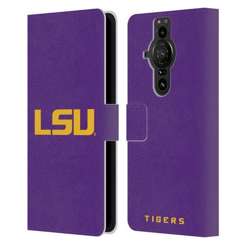 Louisiana State University LSU Louisiana State University Plain Leather Book Wallet Case Cover For Sony Xperia Pro-I