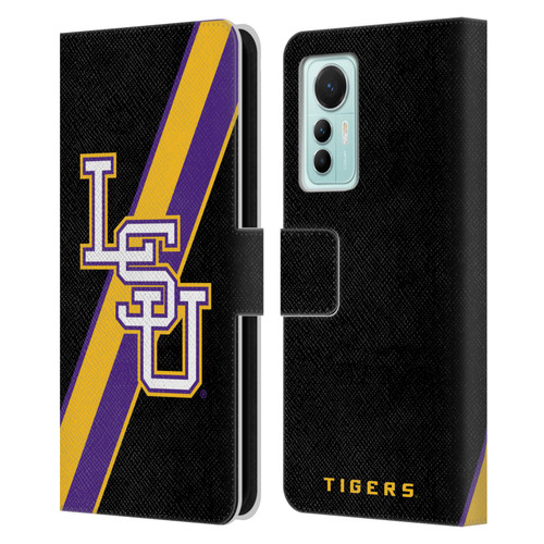 Louisiana State University LSU Louisiana State University Stripes Leather Book Wallet Case Cover For Xiaomi 12 Lite