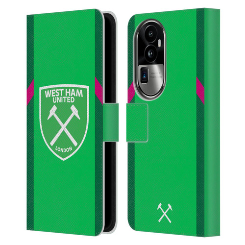 West Ham United FC 2023/24 Crest Kit Home Goalkeeper Leather Book Wallet Case Cover For OPPO Reno10 Pro+