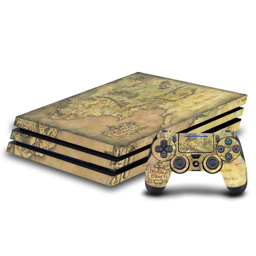 The Lord Of The Rings The Fellowship Of The Ring Graphic Art Map Of The Middle Earth Vinyl Sticker Skin Decal Cover for Sony PS4 Pro Bundle
