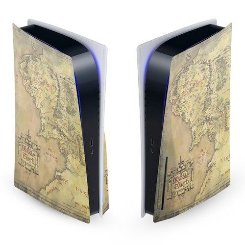The Lord Of The Rings The Fellowship Of The Ring Graphic Art Map Of The Middle Earth Vinyl Sticker Skin Decal Cover for Sony PS5 Disc Edition Console