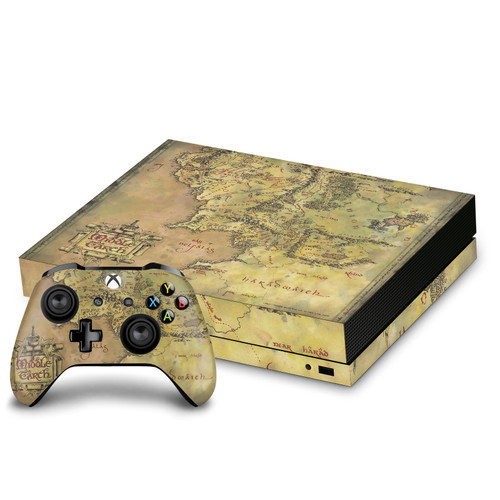 The Lord Of The Rings The Fellowship Of The Ring Graphic Art Map Of The Middle Earth Vinyl Sticker Skin Decal Cover for Microsoft Xbox One X Bundle