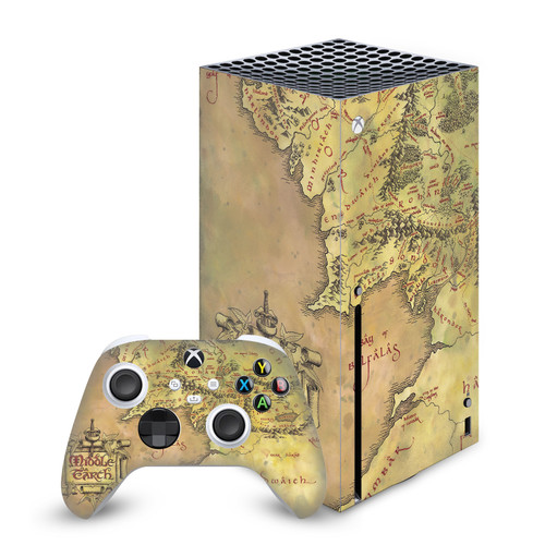 The Lord Of The Rings The Fellowship Of The Ring Graphic Art Map Of The Middle Earth Vinyl Sticker Skin Decal Cover for Microsoft Series X Console & Controller