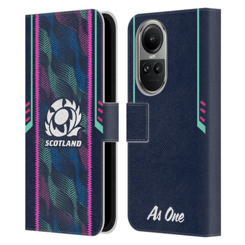 Scotland Rugby 2023/24 Crest Kit Wave Training Leather Book Wallet Case Cover For OPPO Reno10 5G / Reno10 Pro 5G