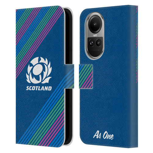 Scotland Rugby Graphics Stripes Leather Book Wallet Case Cover For OPPO Reno10 5G / Reno10 Pro 5G