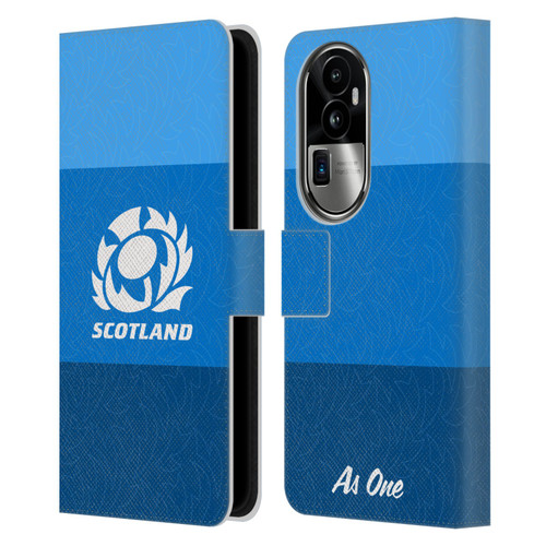Scotland Rugby Graphics Stripes Pattern Leather Book Wallet Case Cover For OPPO Reno10 Pro+