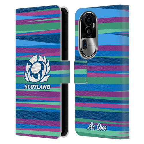 Scotland Rugby Graphics Training Pattern Leather Book Wallet Case Cover For OPPO Reno10 Pro+