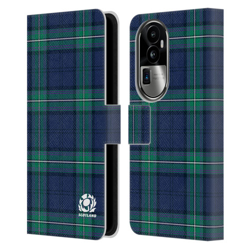 Scotland Rugby Logo 2 Tartans Leather Book Wallet Case Cover For OPPO Reno10 Pro+