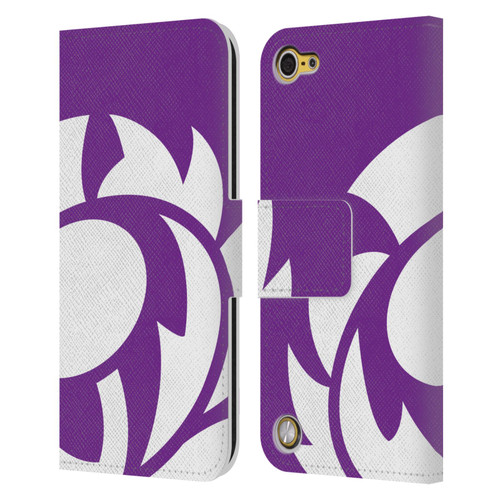 Scotland Rugby Oversized Thistle Purple Heather Leather Book Wallet Case Cover For Apple iPod Touch 5G 5th Gen
