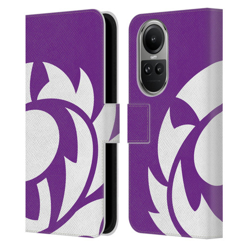 Scotland Rugby Oversized Thistle Purple Heather Leather Book Wallet Case Cover For OPPO Reno10 5G / Reno10 Pro 5G