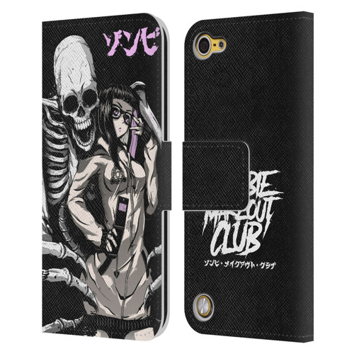 Zombie Makeout Club Art Stop Drop Selfie Leather Book Wallet Case Cover For Apple iPod Touch 5G 5th Gen