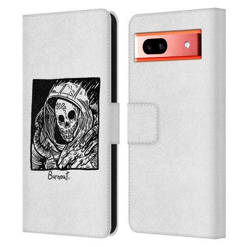 Matt Bailey Skull Burnout Leather Book Wallet Case Cover For Google Pixel 7a