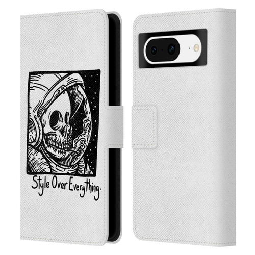 Matt Bailey Skull Style Over Everything Leather Book Wallet Case Cover For Google Pixel 8