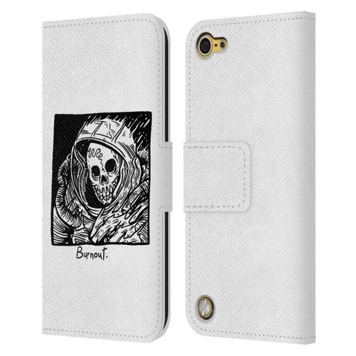 Matt Bailey Skull Burnout Leather Book Wallet Case Cover For Apple iPod Touch 5G 5th Gen