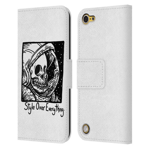 Matt Bailey Skull Style Over Everything Leather Book Wallet Case Cover For Apple iPod Touch 5G 5th Gen