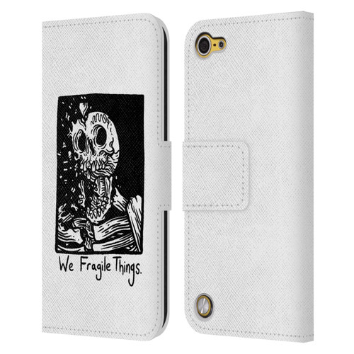 Matt Bailey Skull We Fragile Things Leather Book Wallet Case Cover For Apple iPod Touch 5G 5th Gen