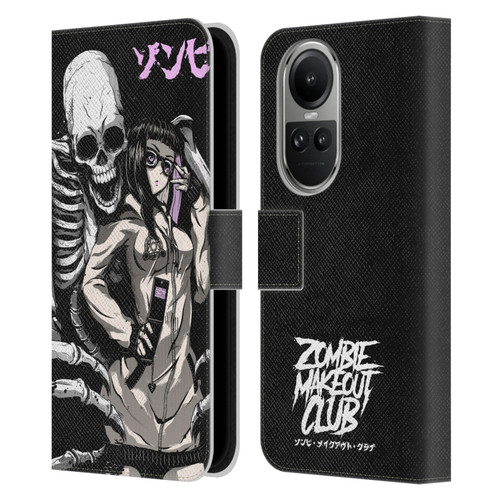 Zombie Makeout Club Art Stop Drop Selfie Leather Book Wallet Case Cover For OPPO Reno10 5G / Reno10 Pro 5G