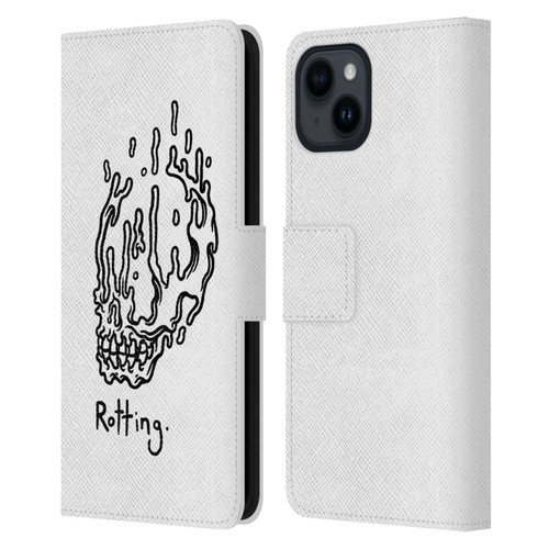 Matt Bailey Skull Rotting Leather Book Wallet Case Cover For Apple iPhone 15